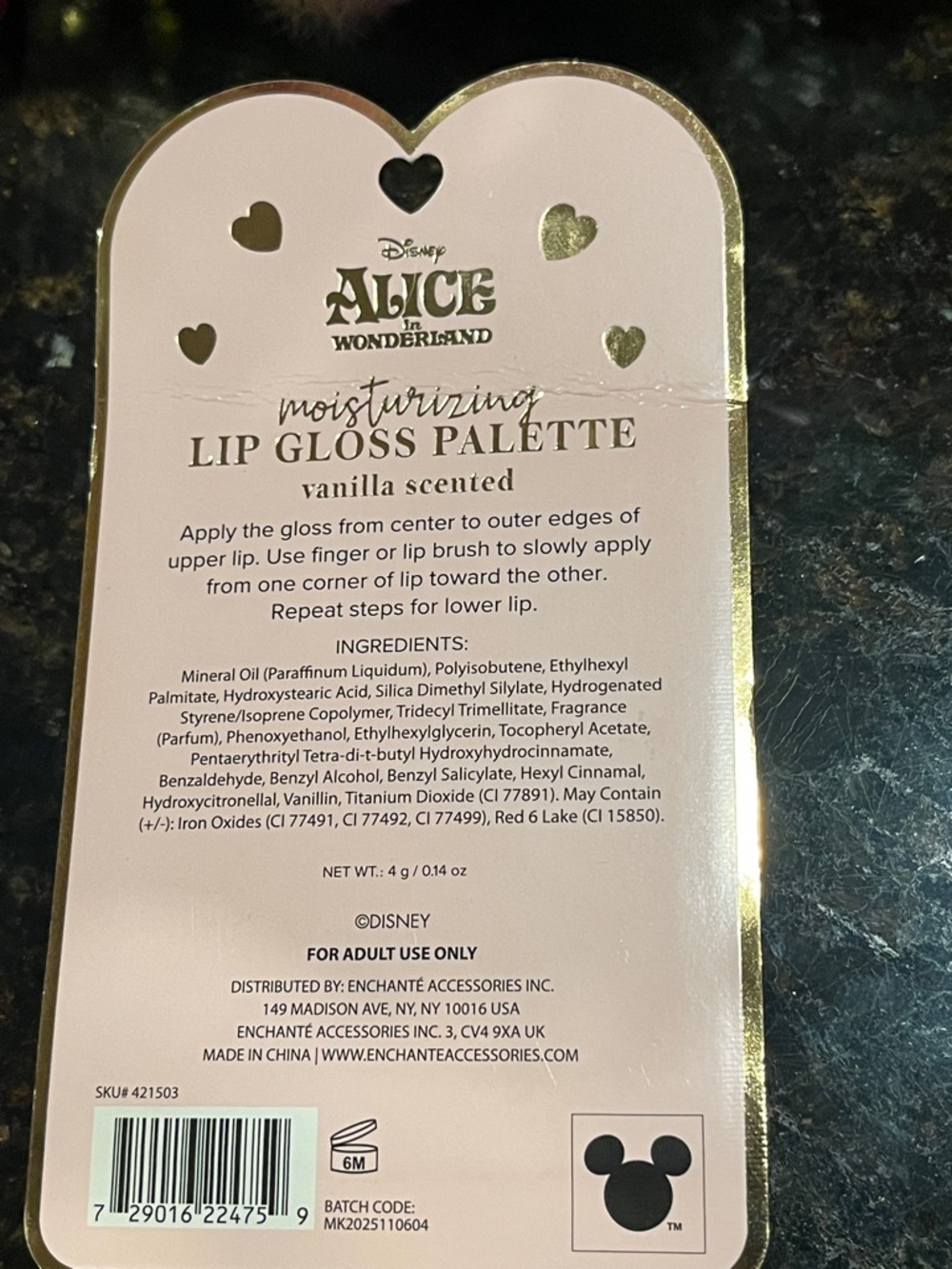 Disney parks Alice in wonderland Cheshire Cat mouse ears queen of hearts lip set - Picture 6 of 9